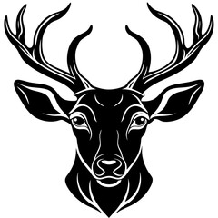 deer head silhouette, Deer  head icon black vector silhouette, deer, animal, vector, reindeer, cartoon, illustration,