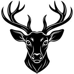 deer head silhouette, Deer  head icon black vector silhouette, deer, animal, vector, reindeer, cartoon, illustration,