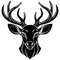 deer head silhouette, Deer  head icon black vector silhouette, deer, animal, vector, reindeer, cartoon, illustration,
