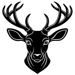 deer head silhouette, Deer  head icon black vector silhouette, deer, animal, vector, reindeer, cartoon, illustration,