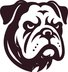 Bulldog logo icon silhouette vector style,Clipart , Illustration black with white background