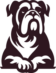 Bulldog logo icon silhouette vector style,Clipart , Illustration black with white background