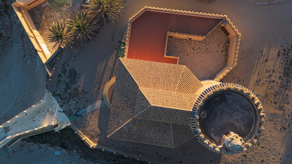 Aerial view of Torre de la Horadada, Pilar de la Horadada, Alicante, Spain