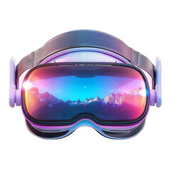 3D AR VR Headset Icon for Virtual Reality on Transparent Background