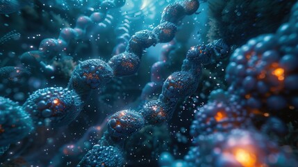 Naklejka premium Synthetic Biology: Creating new biological systems for biofuels, biodegradable materials, and cutting-edge therapeutics. 