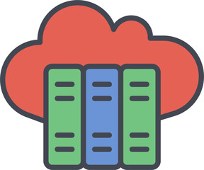 Cloud Library Vector Icon
