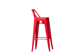 red metal chair isolated on a white background