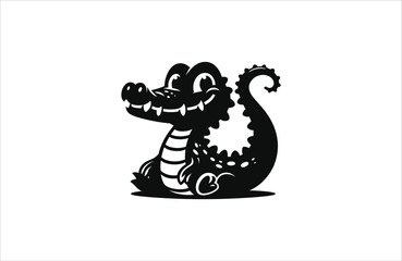 alligator silhouette clipart