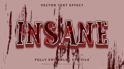Red Grunge Insane Editable Text Effect Design