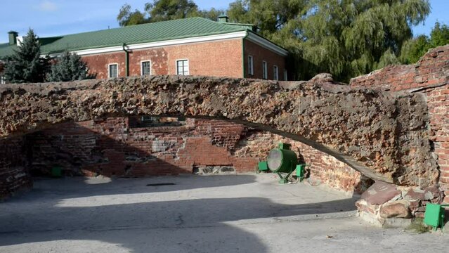 Ruins of buildings that were destroyed during the attack of the German fascist troops on the Soviet Union. Brest, Belarus.