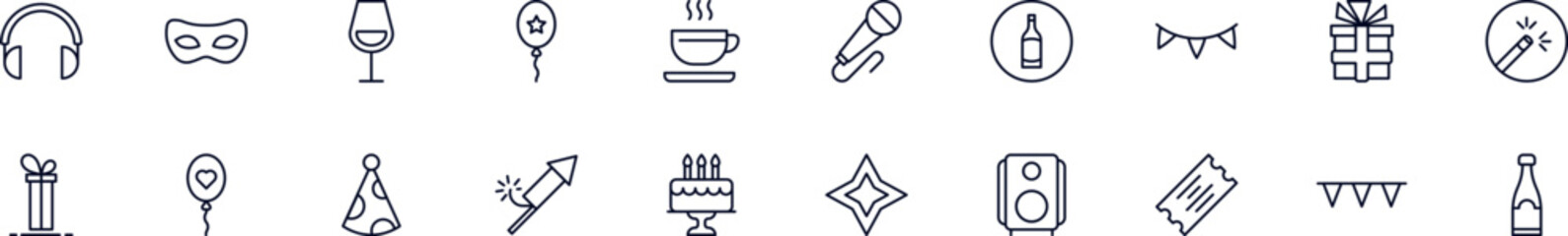 Collection of thin vector images of holiday for web sites, newspapers, articles book