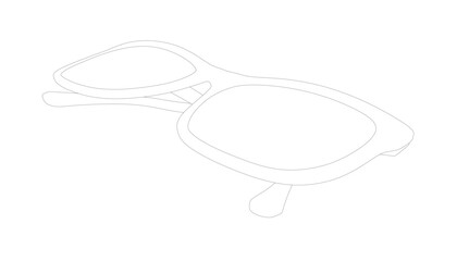 Side views of sunglasses. Simple vector hand drawn illustration. Fashion unisex summer sunglasses. Contour drawing isolated on white background. Classic sunglasses vector icon