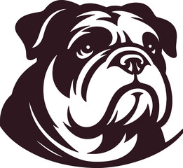 Bulldog logo icon silhouette vector style,Clipart , Illustration black with white background