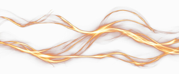 Glowing light lines isolate on transparent background, cutout, png