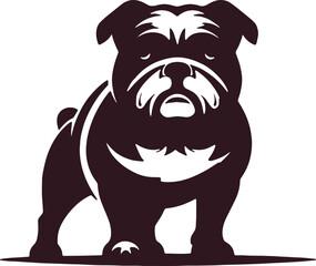 Bulldog logo icon silhouette vector style,Clipart , Illustration black with white background