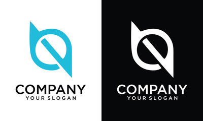 O N or N O abstract outstanding professional business logo. Awesome artistic company branding in different colors illustration logo