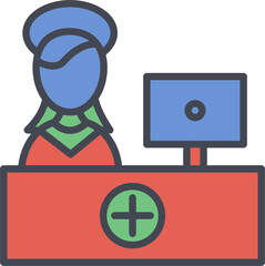 Hospital Reception Vector Icon