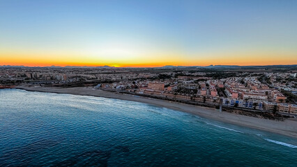 Obraz premium Aerial view of Mil Palmeras, Pilar de la Horadada, Alicante, Spain