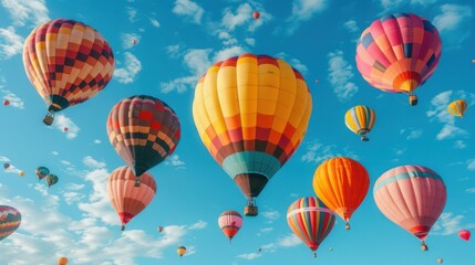 Obraz premium Up, Up, and Away: Vibrant Hot Air Balloon Festival Captured with Fujifilm GFX 100 - Colorful Skies and Joyful Moments