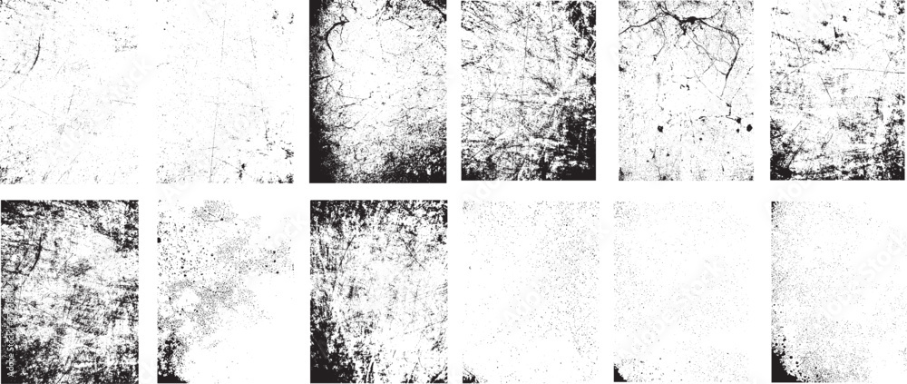 Fototapete grunge urban backgrounds set.texture vector.dust overlay distress grain ,simply place illustration o