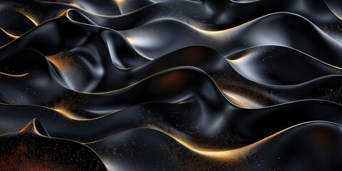 Obraz premium Abstract Black and Gold Wavy Background