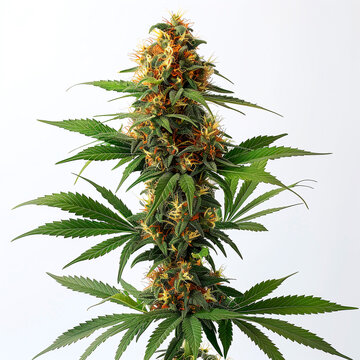 Candy Jack Cannabis Plant with Dense Green Leaves and Orange Hairs