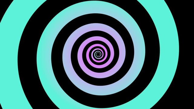 Spiral rotate. Video radial optical illusion. Hypnotic spirals moving. Design for reels shorts poster banner. Horizontal 4K.