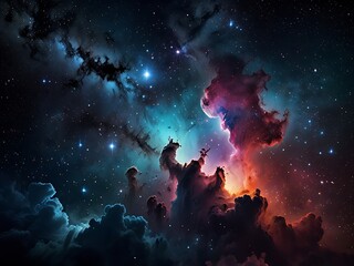 starry night sky nebula background Starlight, blue, galaxy, abstract, astronomy, dark, vector, light, nature, space, fantasy, science, wallpaper, bright, moon, universe, black, constellation, cosmo,