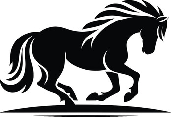 Horse silhouette Vector Illustration Of A Cute Horse set Silhouette