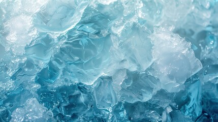 Obraz premium Translucent ice chunks in shades of blue texture background image. Cool crystalline visual. Icy frozen blue surface photo backdrop wallpaper realistic. Wintery concept photorealistic