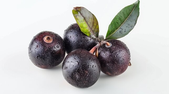 Peumo fruit on white background