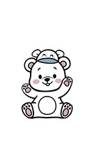 Fototapeta premium Cute Bear Cartoon Vector Icon Illustration