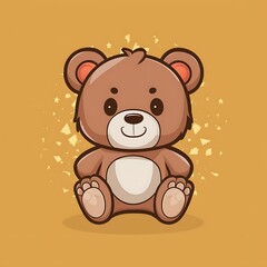 Naklejka premium Cute Bear Cartoon Vector Icon Illustration