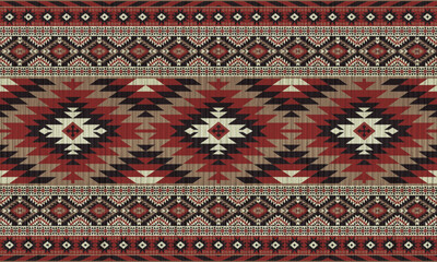 American tribal ethnic native pattern.Traditional Navajo,Aztec,Apache,Southwest and Mexican style fabric pattern.Abstract vector motifs pattern.For fabric,clothing,blanket,carpet,woven,wrap,decoration