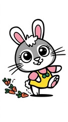 Cute bunny rabbit Cartoon Vector Icon Illustration
