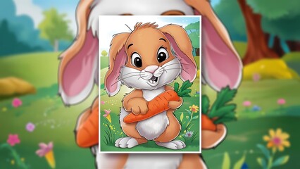 Cute bunny rabbit Cartoon Vector Icon Illustration