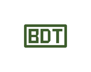 BDT Logo design vector template. BDT Logo design.