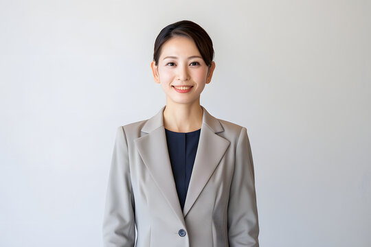 30代から40代の日本人女性がスーツを着ているポートレート