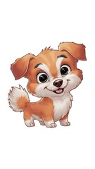 Obraz premium Cute dog Cartoon Vector Icon Illustration