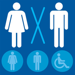 sign icon male and female toilet. Vector illustration