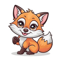 Obraz premium Cute fox Cartoon Vector Icon Illustration