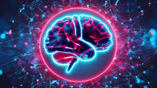 Brain. Low poly abstract digital human brain. Neural network. IQ testing, artificial intelligence virtual emulation science technology concept. Brainstorm think idea