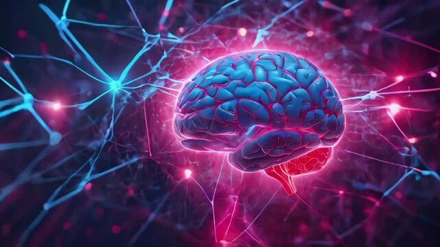 Brain. Low poly abstract digital human brain. Neural network. IQ testing, artificial intelligence virtual emulation science technology concept. Brainstorm think idea
