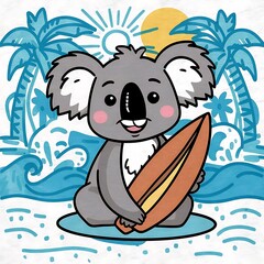 Fototapeta premium Cute Koala Cartoon Vector Icon Illustration