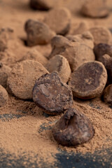 sweet candies made from natural ingredients with cocoa beans
