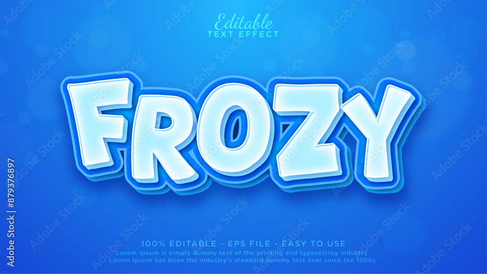 Poster editable text effect cold theme, frost text style
