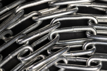 steel chain links connected together
