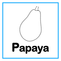 tracing papaya alfabet illustration © Rahmatullah