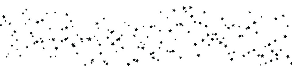 Falling star confetti. Flying stars isolated on transparent background.