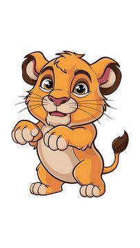 Cute lion Cartoon Vector Icon Illustration